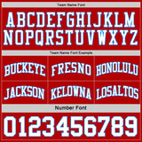 Custom Reversible Red White-Powder Blue Double Side Sublimation Basketball Suit Jersey