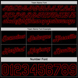 Custom Reversible Black Red Double Side Star Sublimation Basketball Suit Jersey