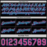 Custom Reversible Black Pink-Sky Blue Double Side Star Sublimation Basketball Suit Jersey