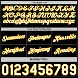 Custom Reversible Black White-Gold Double Side Star Sublimation Basketball Suit Jersey