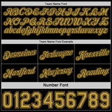 Custom Reversible Black Old Gold Double Side Star Sublimation Basketball Suit Jersey