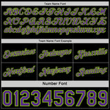 Custom Reversible Black Purple-Neon Green Double Side Star Sublimation Basketball Suit Jersey