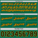 Custom Reversible Black Kelly Green-Gold Double Side Star Sublimation Basketball Suit Jersey