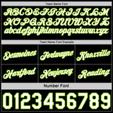 Custom Reversible Black White-Neon Green Double Side Star Sublimation Basketball Suit Jersey