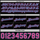 Custom Reversible Black Pink-Lakes Blue Double Side Star Sublimation Basketball Suit Jersey