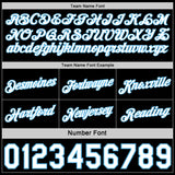Custom Reversible Black White-Sky Blue Double Side Star Sublimation Basketball Suit Jersey