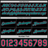 Custom Reversible Black Neon Pink-Aqua Double Side Star Sublimation Basketball Suit Jersey