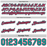 Custom Reversible Black Neon Pink-Aqua Double Side Star Sublimation Basketball Suit Jersey