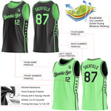 Custom Reversible Black Pea Green Double Side Star Sublimation Basketball Suit Jersey
