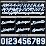 Custom Reversible Black White-Blue Double Side Star Sublimation Basketball Suit Jersey
