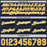 Custom Reversible Navy Gold-White Double Side Star Sublimation Basketball Suit Jersey