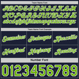 Custom Reversible Navy Neon Green-White Double Side Star Sublimation Basketball Suit Jersey