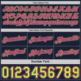 Custom Reversible Navy Neon Green-Pink Double Side Star Sublimation Basketball Suit Jersey