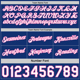 Custom Reversible Royal White-Pink Double Side Star Sublimation Basketball Suit Jersey