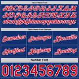Custom Reversible Red Royal-White Double Side Star Sublimation Basketball Suit Jersey