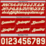 Custom Reversible Red White-Old Gold Double Side Star Sublimation Basketball Suit Jersey
