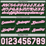 Custom Reversible Green White-Pink Double Side Star Sublimation Basketball Suit Jersey