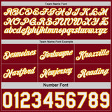 Custom Reversible Crimson White-Gold Double Side Star Sublimation Basketball Suit Jersey