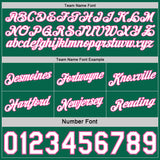 Custom Reversible Kelly Green White-Pink Double Side Star Sublimation Basketball Suit Jersey