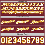 Custom Reversible Burgundy White-Gold Double Side Star Sublimation Basketball Suit Jersey