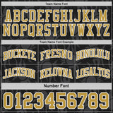 Custom Black Old Gold-White Side Panel Stripe Sun Flame Reversible Double Side Sublimation Basketball Set Jersey