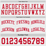 Custom Red-White Side Panel Geometric Chevron Reversible Double Side Sublimation Basketball Set Jersey