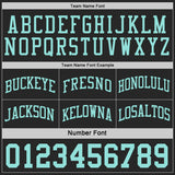 Custom Black-Ice Blue Side Panel Geometric Chevron Reversible Double Side Sublimation Basketball Set Jersey