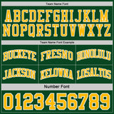 Custom Green Gold-White Side Panel Geometric Chevron Reversible Double Side Sublimation Basketball Set Jersey