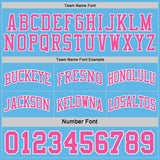 Custom Pink White-Sky Blue Side Panel Geometric Chevron Reversible Double Side Sublimation Basketball Set Jersey