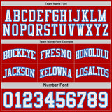 Custom Red White-Powder Blue Side Panel Geometric Chevron Reversible Double Side Sublimation Basketball Set Jersey
