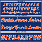 Custom Royal Orange-White Side Panel Stripe Geometric Triangle Gradient Dot Reversible Double Side Sublimation Basketball Set Jersey