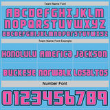 Custom Sky Blue Pink-Black Side Panel Stripe Geometric V-Cut Color Block Reversible Double Side Sublimation Basketball Set Jersey
