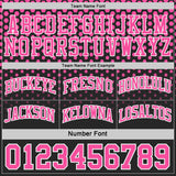 Custom Black Pink-White Side Panel Stripe Gradient Geometric Honeycomb Reversible Double Side Sublimation Basketball Set Jersey