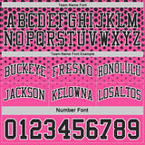Custom Black Pink-White Side Panel Stripe Gradient Geometric Honeycomb Reversible Double Side Sublimation Basketball Set Jersey