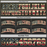 Custom Black Vintage USA Flag Olive-Cream Side Panel Stripe Gradient Geometric Honeycomb Reversible Double Side Sublimation Basketball Set Jersey