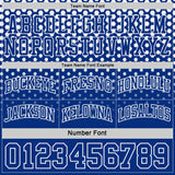 Custom Royal-White Side Panel Stripe Gradient Geometric Honeycomb Reversible Double Side Sublimation Basketball Set Jersey