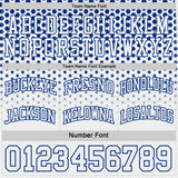 Custom Royal-White Side Panel Stripe Gradient Geometric Honeycomb Reversible Double Side Sublimation Basketball Set Jersey