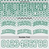 Custom Kelly Green-White Side Panel Stripe Gradient Geometric Honeycomb Reversible Double Side Sublimation Basketball Set Jersey