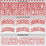 Custom Red-White Side Panel Stripe Gradient Geometric Honeycomb Reversible Double Side Sublimation Basketball Set Jersey