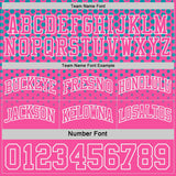 Custom Teal Pink-White Side Panel Stripe Gradient Geometric Honeycomb Reversible Double Side Sublimation Basketball Set Jersey