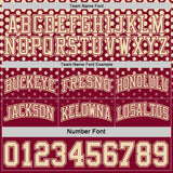 Custom Maroon-Cream Side Panel Stripe Gradient Geometric Honeycomb Reversible Double Side Sublimation Basketball Set Jersey