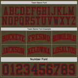 Custom Olive(Cream) Black-Red Camo Side Panel Stripe Reversible Double Side Sublimation Basketball Set Jersey