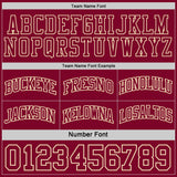 Custom Maroon-Cream Camo Side Panel Stripe Reversible Double Side Sublimation Basketball Set Jersey