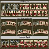 Custom Olive Vintage USA Flag-Cream Camo Side Panel Stripe Reversible Double Side Sublimation Basketball Set Jersey