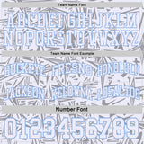Custom White Light Blue-Navy Side Panel Stripe Stars Geometric Shatter Starburst Reversible Double Side Sublimation Basketball Set Jersey