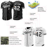 Custom Black-White Reversible Button-Down Baseball Jersey