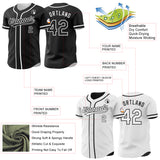 Custom Black-White Reversible Button-Down Baseball Jersey