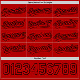 Custom Black-Red Reversible Button-Down Baseball Jersey