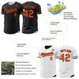 Custom Black-Orange Reversible Button-Down Baseball Jersey