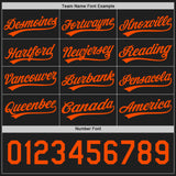 Custom Black-Orange Reversible Button-Down Baseball Jersey